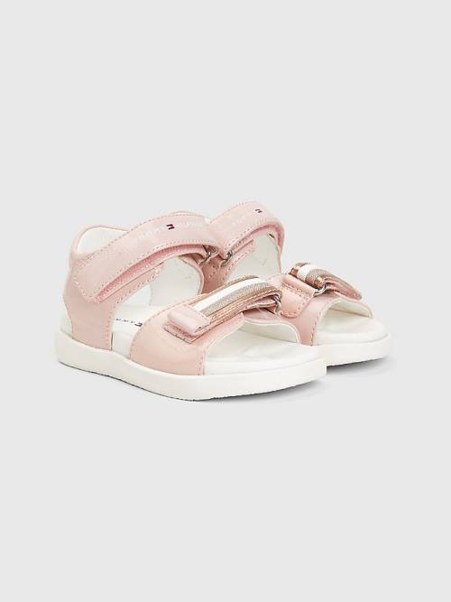 Tommy Hilfiger Patent Glitter Flag Dekleta Sandali Roza | TH463AZP