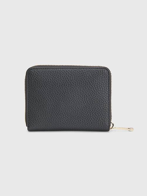Tommy Hilfiger Pebble Grain Medium Zip-Around Ženske Denarnice Črna | TH736NBU