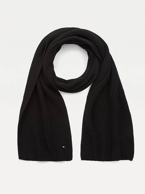 Tommy Hilfiger Pima Cotton Cashmere Moški Šal Črna | TH487XGI