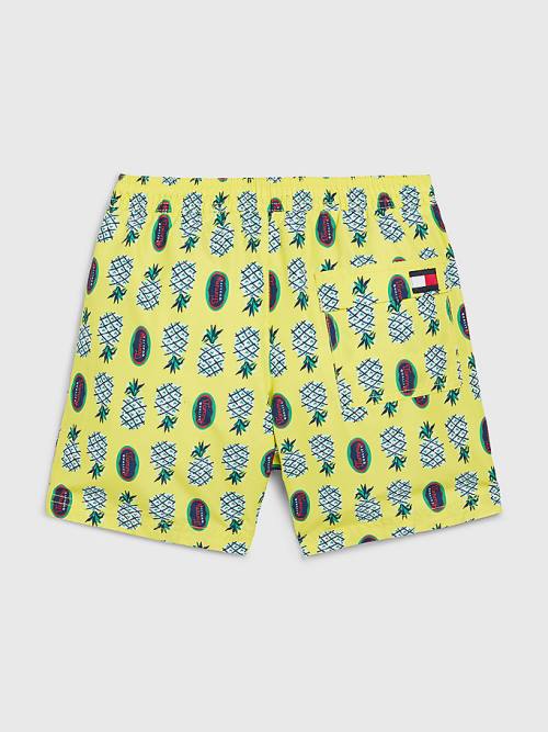 Tommy Hilfiger Pineapple Print Mid Length Shorts Fantje Kopalke Rumena | TH539DKN