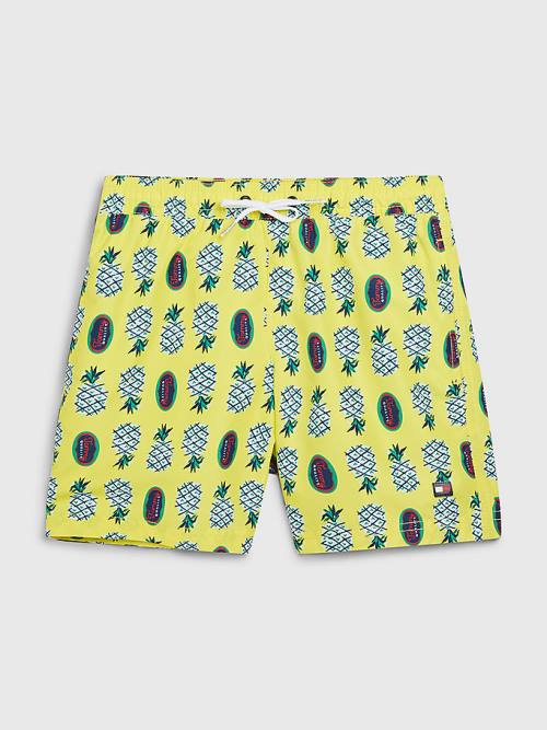 Tommy Hilfiger Pineapple Print Mid Length Shorts Fantje Kopalke Rumena | TH539DKN