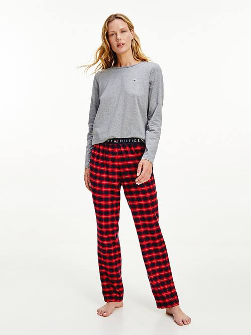 Tommy Hilfiger Plaid Stretch Flannel Set Ženske Pižama Rdeča | TH653HPA