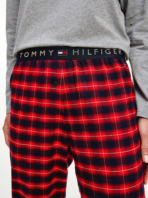 Tommy Hilfiger Plaid Stretch Flannel Set Ženske Pižama Rdeča | TH653HPA