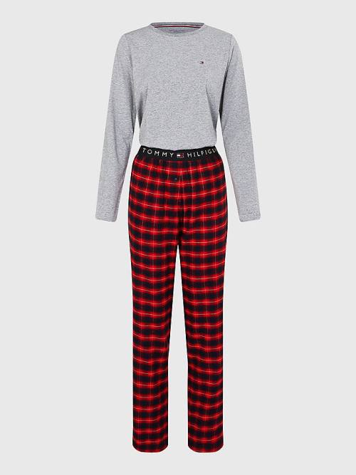 Tommy Hilfiger Plaid Stretch Flannel Set Ženske Pižama Rdeča | TH653HPA