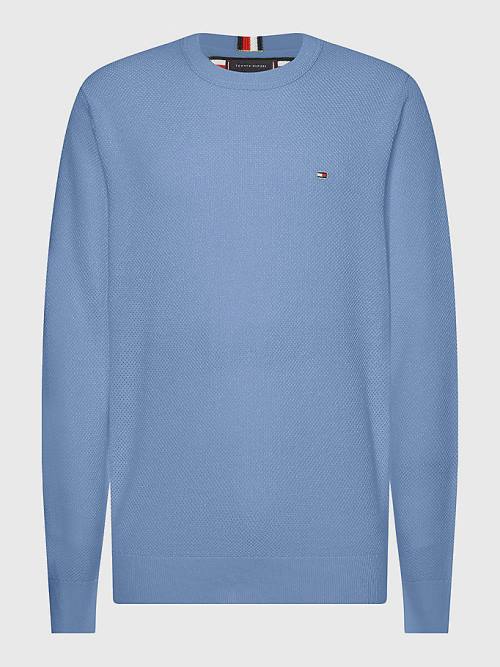 Tommy Hilfiger Plus Crew Neck Jumper Moški Puloverji Modra | TH854FVO
