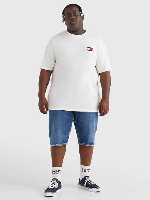Tommy Hilfiger Plus Organic Cotton Boxy Moški Majice Bela | TH481SJM