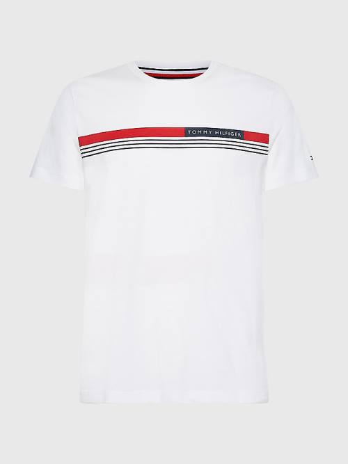 Tommy Hilfiger Plus Signature Tape Moški Majice Bela | TH423THA