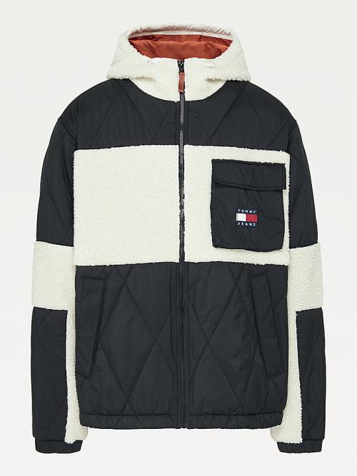 Tommy Hilfiger Plus Tommy Badge Sherpa Moški Jakne Črna | TH327XNY