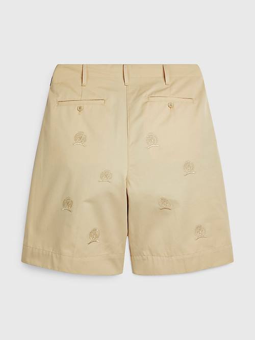 Tommy Hilfiger Prep Crest Embroidery Moški Kratke Hlače Bež | TH241GHD