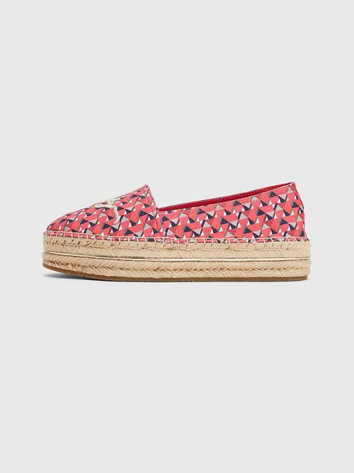 Tommy Hilfiger Printed Signature Logo Espadrilles Ženske Loafers Roza | TH271XJY