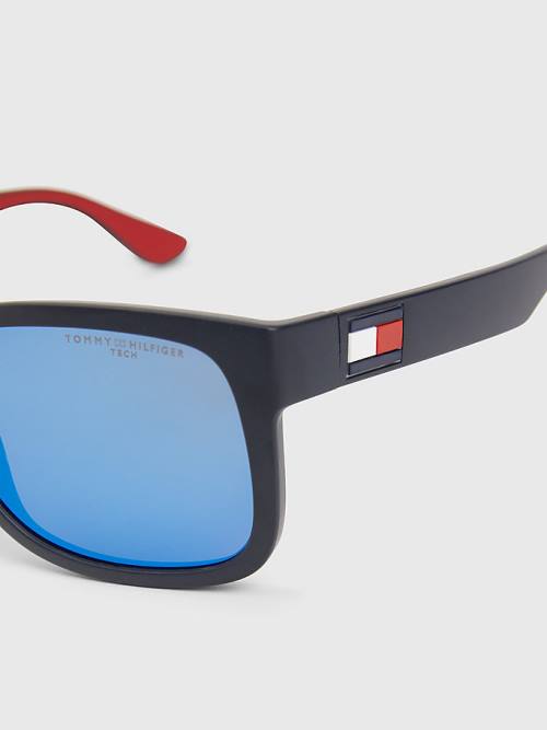 Tommy Hilfiger Rectangular Frame Moški Sončna Očala Modra | TH375TFE