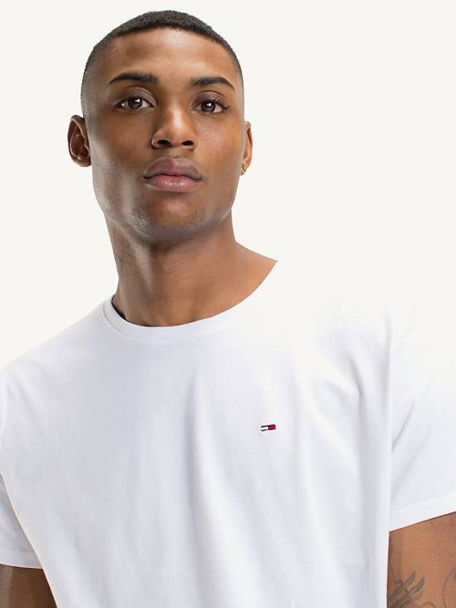 Tommy Hilfiger Regular Fit Crew Moški Majice Bela | TH829WNP