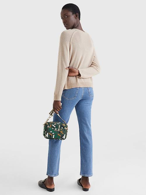 Tommy Hilfiger Relaxed Fit Cardigan Ženske Puloverji Bež | TH905SLK