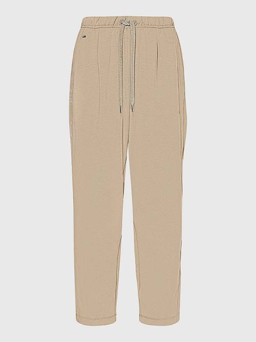 Tommy Hilfiger Relaxed Fit Drawstring Ženske Hlače Bež | TH682NDZ