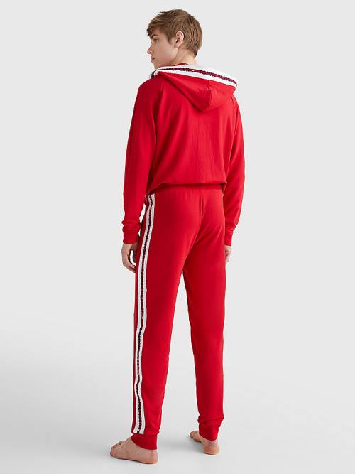 Tommy Hilfiger Repeat Logo Drawstring Joggers Moški Pižama Rdeča | TH327AFT