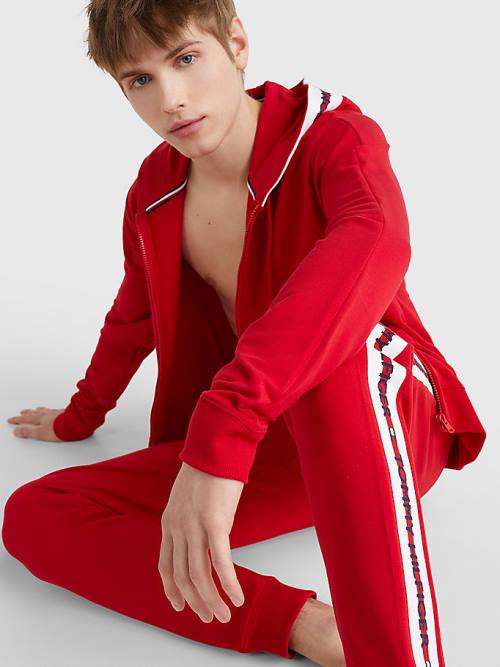 Tommy Hilfiger Repeat Logo Drawstring Joggers Moški Pižama Rdeča | TH327AFT