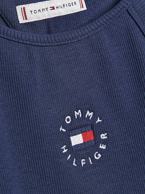 Tommy Hilfiger Rib-Knit Tank Top Dekleta Majice Modra | TH907BCU