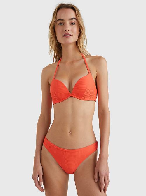 Tommy Hilfiger Ribbed Classic Bikini Bottoms Ženske Kopalke Rdeča | TH014SVY