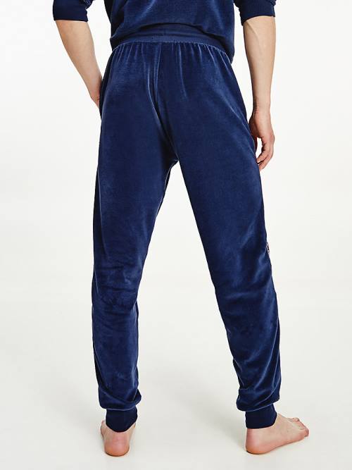Tommy Hilfiger Ribbed Texture Joggers Moški Pižama Modra | TH278BVD