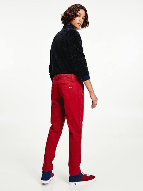Tommy Hilfiger Scanton Slim Fit Chinos Moški Hlače Rdeča | TH380WOV
