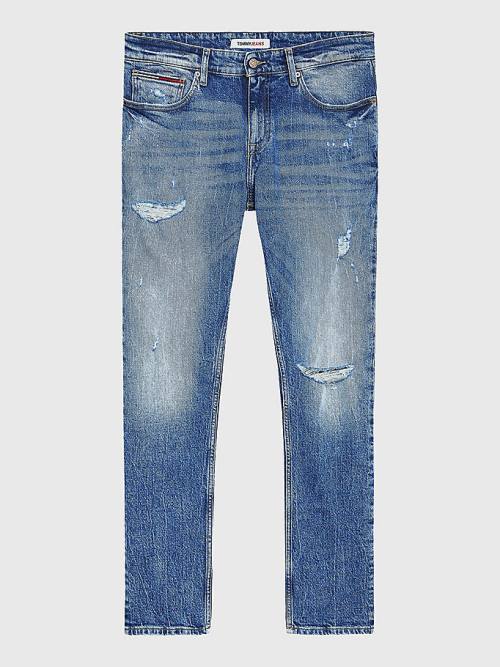 Tommy Hilfiger Scanton Washed & Worn Slim Fit Moški Kavbojke Denim | TH379XRU