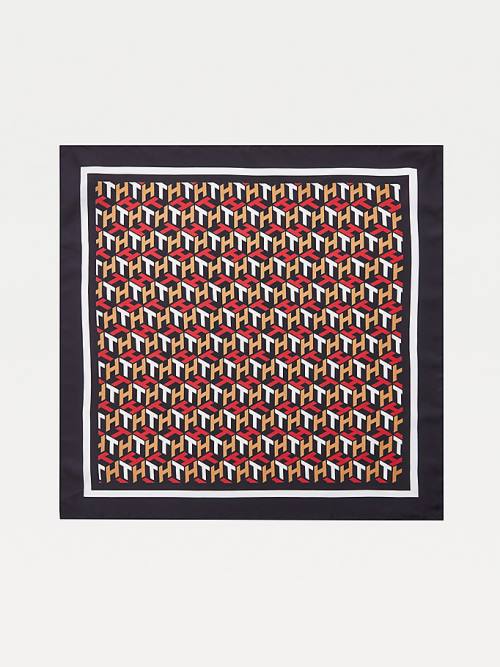 Tommy Hilfiger Signature Leopard Print Silk Bandana Ženske Šal Modra | TH172AXJ