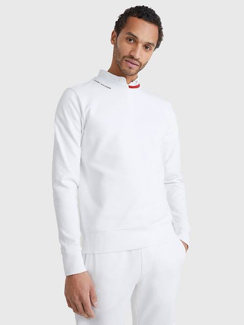 Tommy Hilfiger Signature Neckline Moški Pulover Bela | TH189XCW
