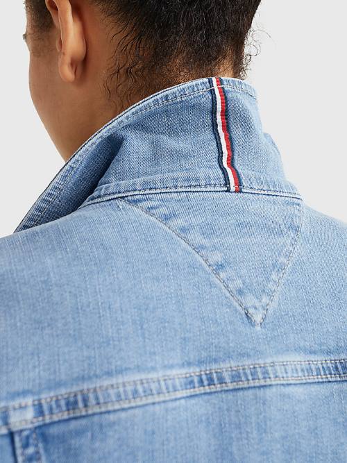 Tommy Hilfiger Signature Tape Slim Fit Denim Ženske Jakne Denim | TH319VMC