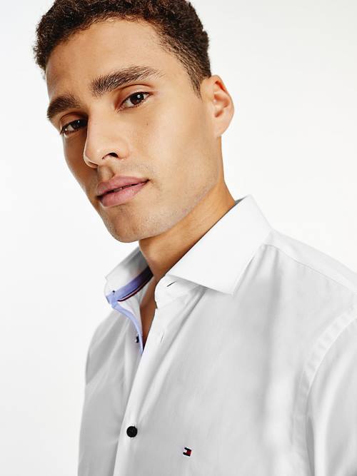 Tommy Hilfiger Slim Fit Poplin Moški Srajce Bela | TH715RXM