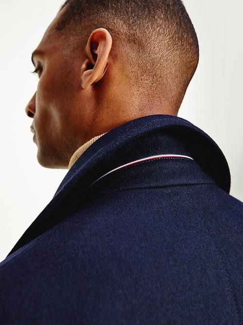Tommy Hilfiger Slim Fit Wool Blend Peacoat Moški Plašč Modra | TH528VOK