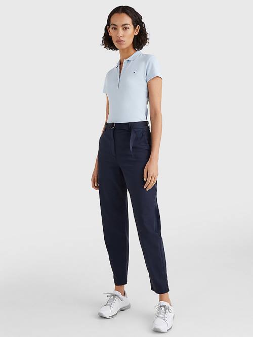 Tommy Hilfiger Slim Fit Ženske Polo Majica Modra | TH731BUL