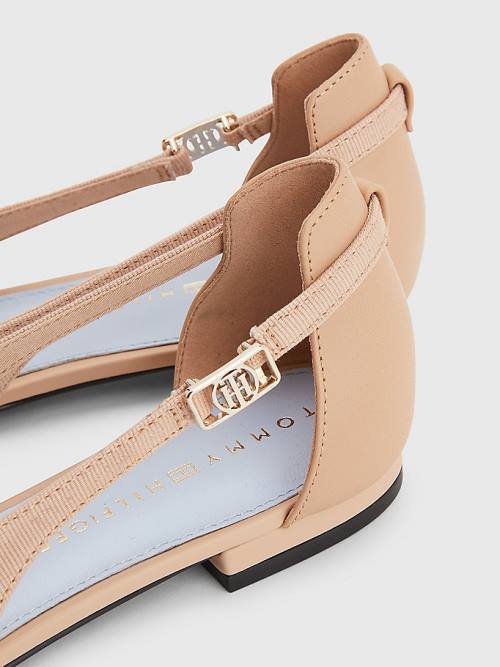 Tommy Hilfiger Slingback Pointed Ženske Balerina Bež | TH845QHC