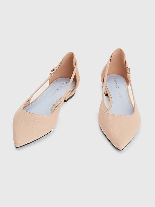Tommy Hilfiger Slingback Pointed Ženske Balerina Bež | TH845QHC