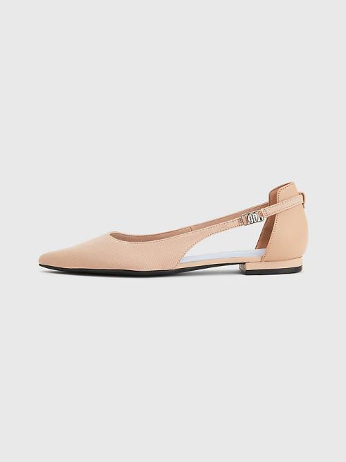 Tommy Hilfiger Slingback Pointed Ženske Balerina Bež | TH845QHC