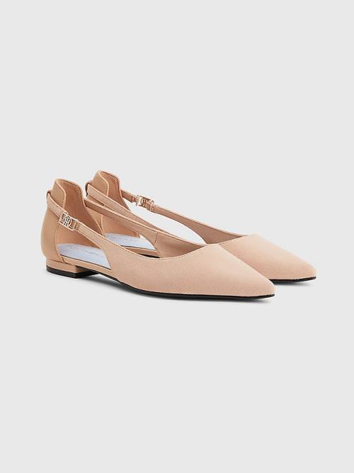 Tommy Hilfiger Slingback Pointed Ženske Balerina Bež | TH845QHC