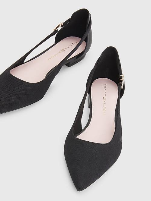 Tommy Hilfiger Slingback Pointed Ženske Balerina Črna | TH925EVT