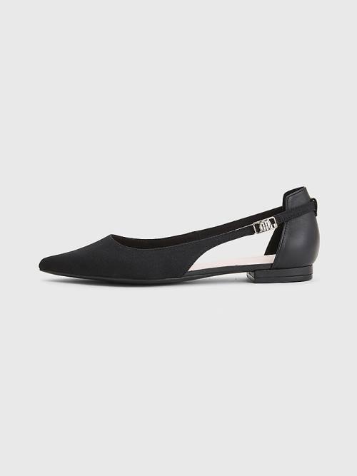 Tommy Hilfiger Slingback Pointed Ženske Balerina Črna | TH925EVT
