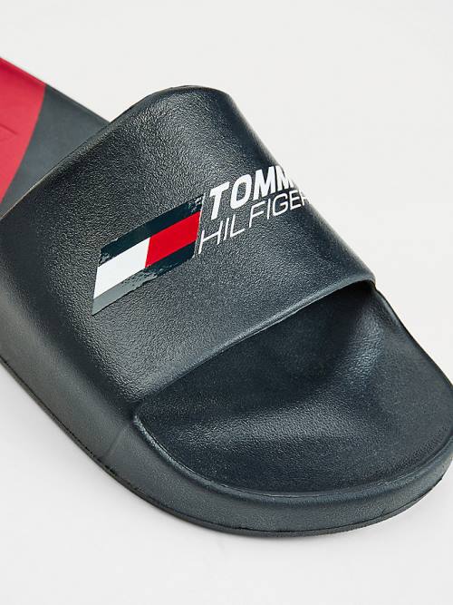 Tommy Hilfiger Sport Colour-Blocked Pool Slides Moški Sandali Modra | TH719NTE