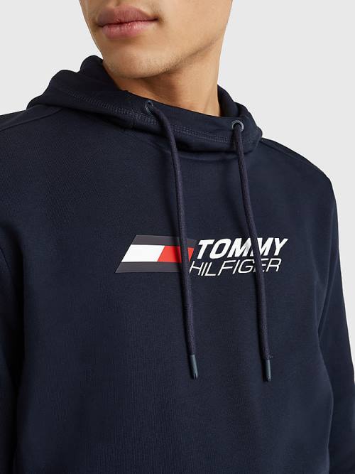 Tommy Hilfiger Sport Essential Organic Cotton Moški Pulover s kapuco Modra | TH178YQN