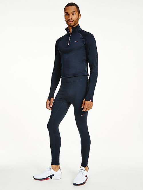 Tommy Hilfiger Sport Essential Rubberised Logo Tights Moški Hlače Modra | TH736VIN