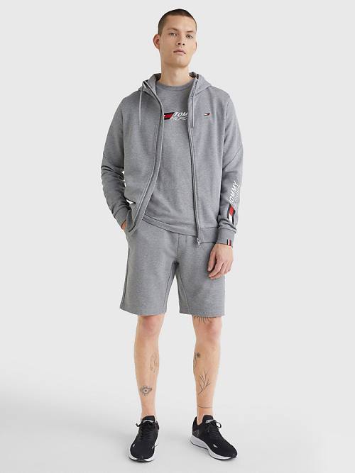 Tommy Hilfiger Sport Essential TH Cool Zip-Thru Moški Pulover s kapuco Siva | TH280SWL