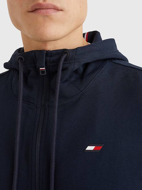 Tommy Hilfiger Sport Essential TH Cool Zip-Thru Moški Pulover s kapuco Modra | TH823RHZ