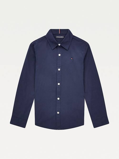 Tommy Hilfiger Stretch Cotton Poplin Shirt Dekleta Majice Modra | TH580NVT