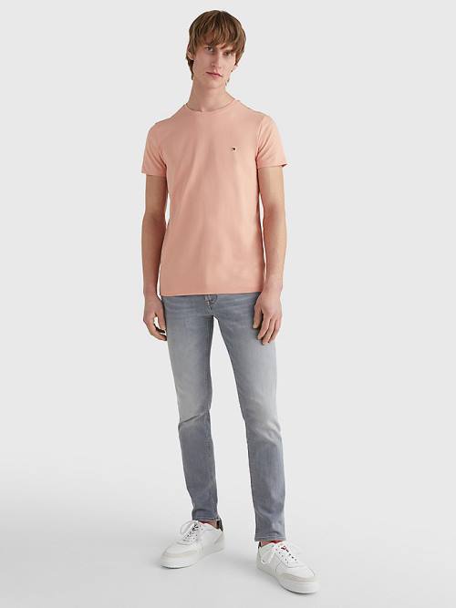 Tommy Hilfiger Stretch Organic Cotton Slim Fit Moški Majice Oranžna | TH421FMT