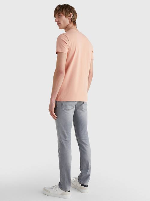 Tommy Hilfiger Stretch Organic Cotton Slim Fit Moški Majice Oranžna | TH421FMT