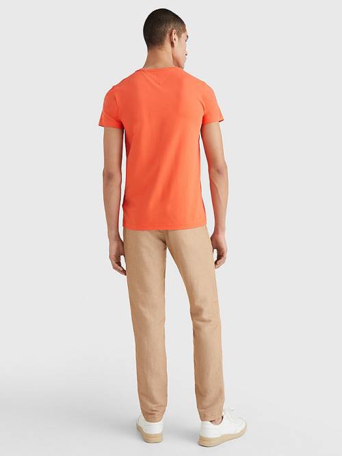 Tommy Hilfiger Stretch Organic Cotton Slim Fit Moški Majice Rdeča | TH735BZN