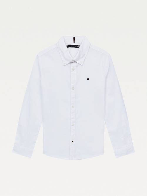 Tommy Hilfiger Stretch Oxford Cotton Fantje Srajce Bela | TH634JDS