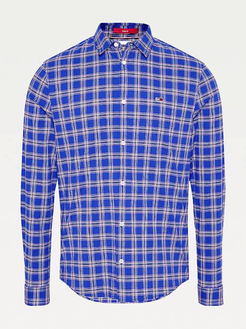 Tommy Hilfiger Stretch Poplin Check Moški Srajce Vijolična | TH637LDF