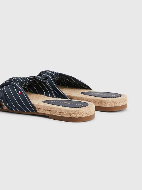 Tommy Hilfiger Stripe Espadrille Flat Ženske Sandali Modra | TH628YVJ