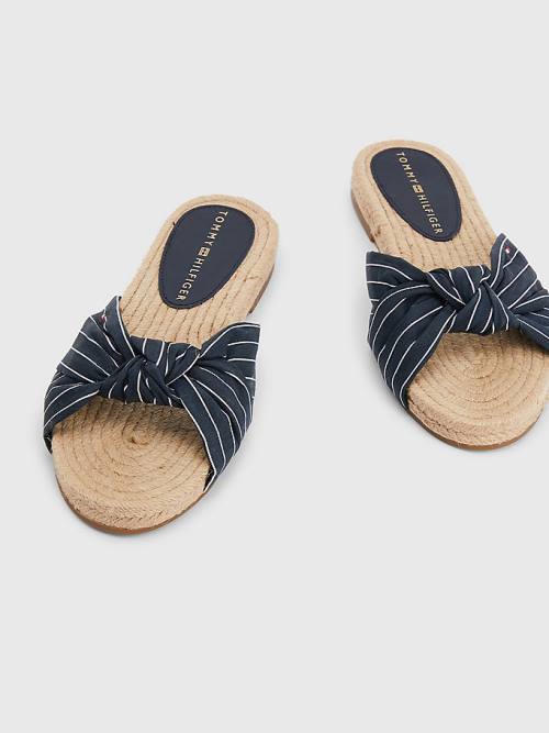 Tommy Hilfiger Stripe Espadrille Flat Ženske Sandali Modra | TH628YVJ